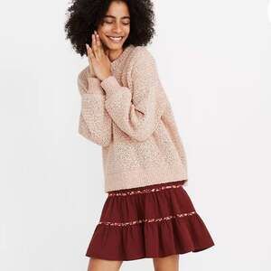 NWOT Madewell Baez Pink Marbled Knit Pullover Sweater Size Medium